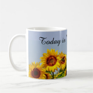 Gelber Sonnenblumen-Garten-Ausdruck Kaffeetasse