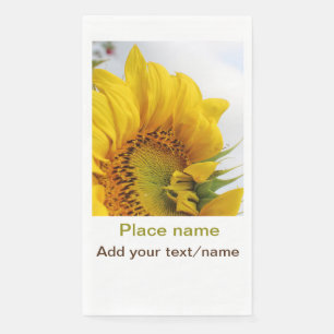 Gelber Sonnenblumengarten Foto Text Name Reise Serviette