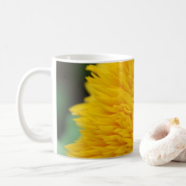 Gelber Sonnenblumenkaffee Tasse (Mit Donut)