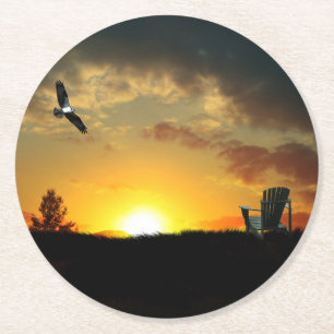 Gelber Sonnencreme-Untersetzer Runder Pappuntersetzer