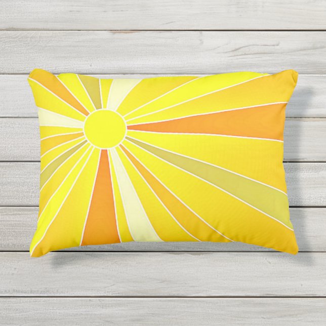 Gelber Sonnenschein-umschaltbares modernes Kissen Für Draußen (Vorderseite)