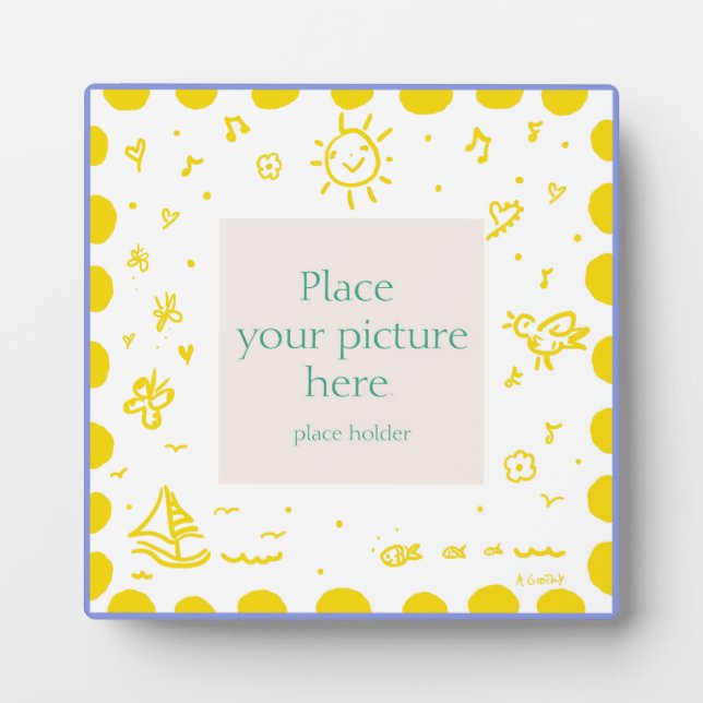 Gelber Sonnenschirm Fotoplatte (Vorderseite)