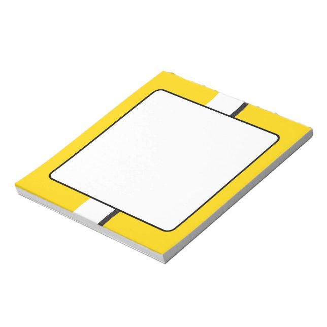 Gelber Sportscar Streifen Notizblock (Rotiert)