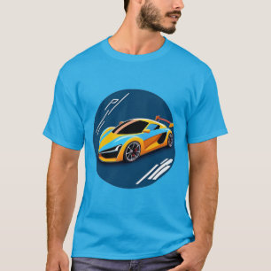 Gelber Sportwagen im Blue-Motion-Stil Kunst T-Shirt