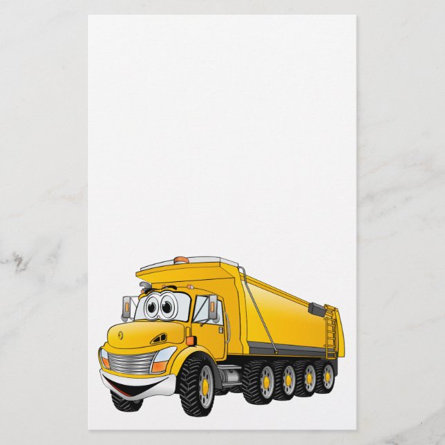 Gelber Sprungwagen 10w Cartoon Briefpapier (Vorderseite)