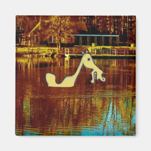 Gelber Stallion, der ein Bad nimmt Magnet