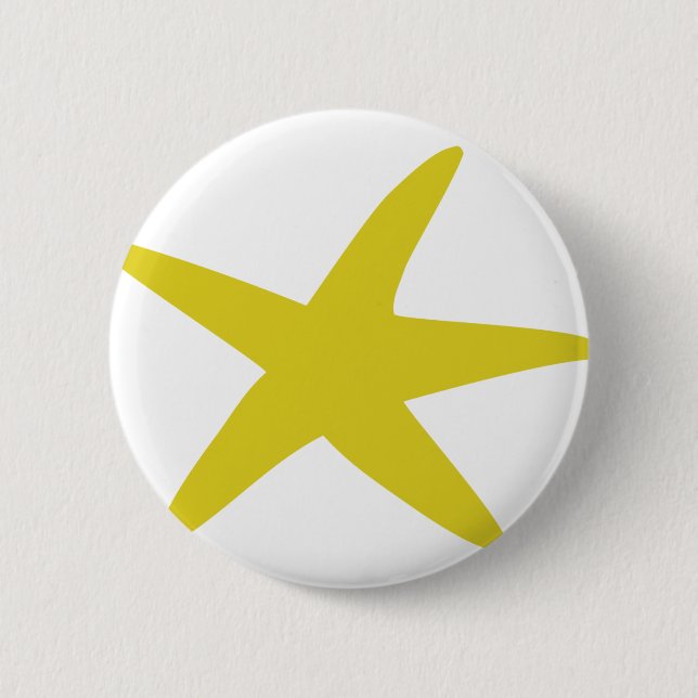 gelber Starfishstern Button (Vorderseite)