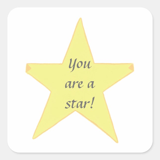 Gelber Stern, du bist ein Star Stickers (Vorderseite)