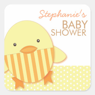 Gelber Streifen Ducky Neutral Babydusche Aufkleber