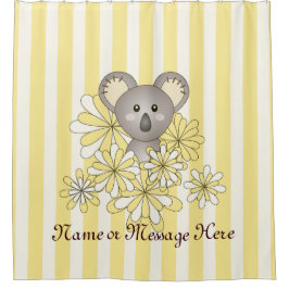 Gelber Streifen Niedlich Baby Koala Bären Kinder Duschvorhang