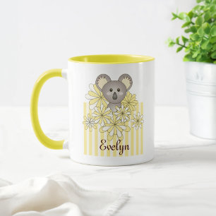 Gelber Streifen Niedlicher Cartoon Baby Koala Bäre Tasse