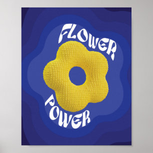 Gelber Strick Blume Power Kunstgewerbe Poster