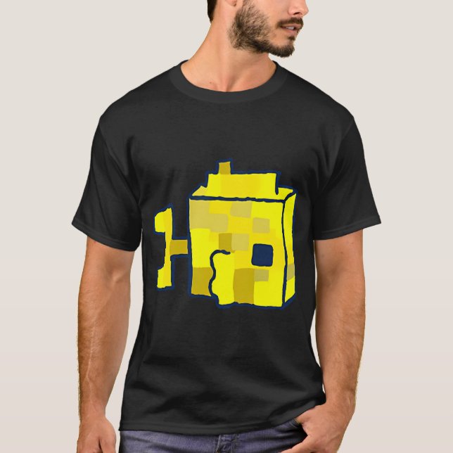 Gelber Tang Minecraft T-Shirt (Vorderseite)