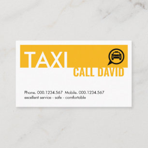 Gelber Taxi-Automobildienst Fahrer Service Visitenkarte