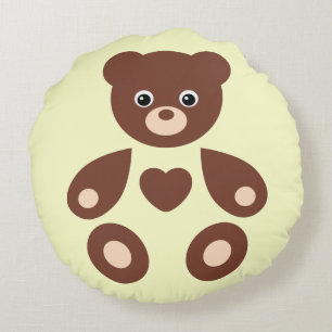Gelber Teddybär Monogram Baby Kissen