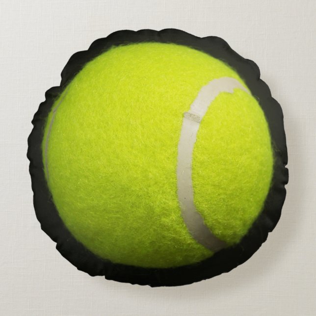 Gelber Tennisball für Tennis-Spieler-Geschenk Rundes Kissen (Vorderseite)