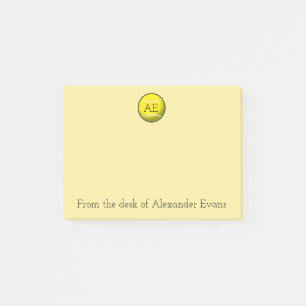 Gelber Tennisball Post-it Klebezettel