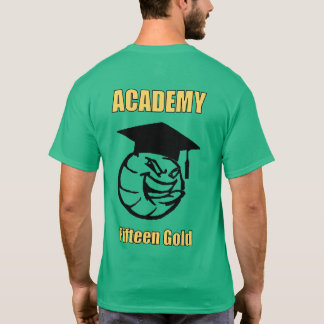 gelber Text und des Balls Rückseite an T-Shirt