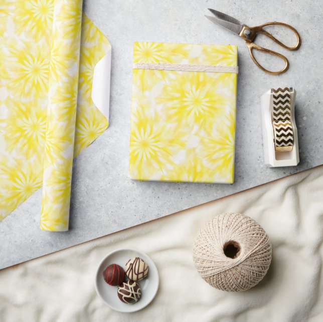 Gelber Tie Dye Geschenkpapier (Kunsthandwerk)