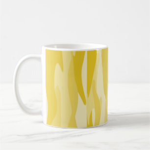 Gelber Ton Abstraktes Camouflage Kaffeetasse