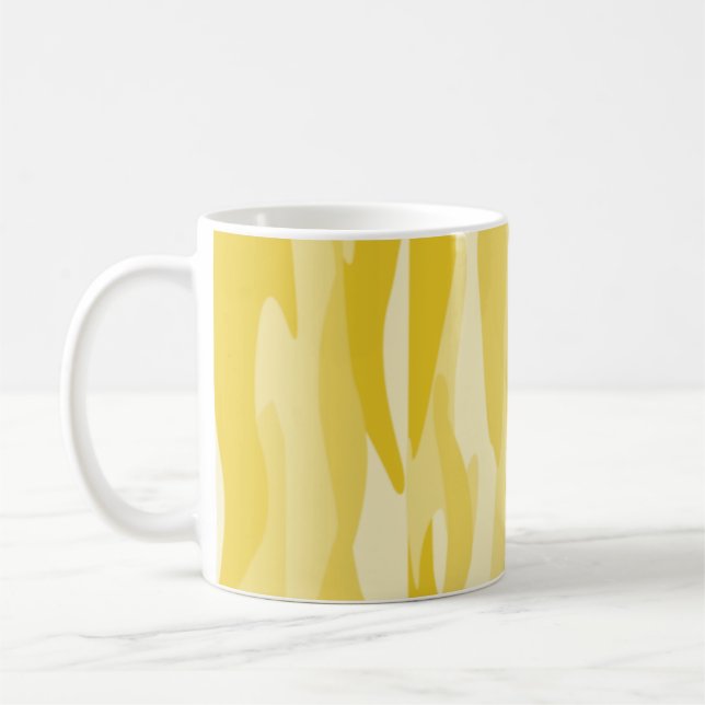 Gelber Ton Abstraktes Camouflage Kaffeetasse (Links)