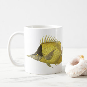 Gelber Tropischer Chelmon Longirostris, Vintage Fi Kaffeetasse