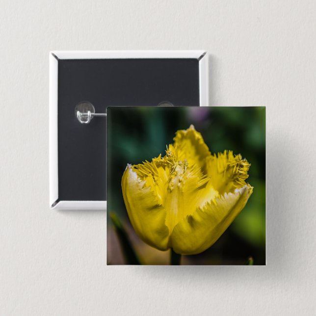 Gelber Tulip Button (Vorne & Hinten)