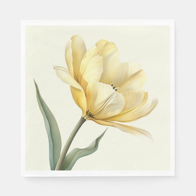 Gelber Tulip Serviette (Vorderseite)