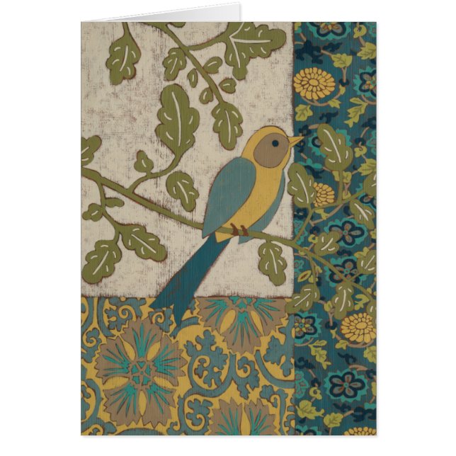 Gelber und Aquamariner Blauer Vogel auf einem Zwei (Vorne)