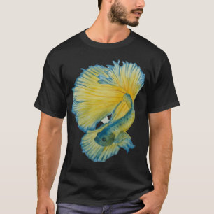 Gelber und blauer Betta-Fisch T-Shirt