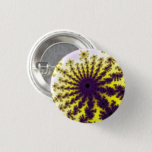 Gelber und Lila Burst Button (Vorne & Hinten)