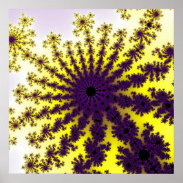 Gelber und Lila Burst Poster