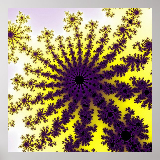 Gelber und Lila Burst Poster (Vorne)