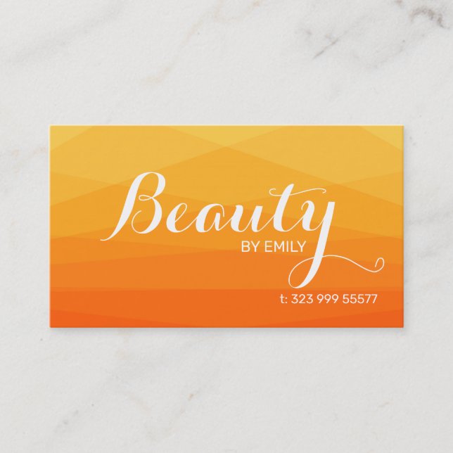 Gelber und orangefarbener polygonaler Hintergrund Visitenkarte (Vorderseite)