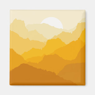 Gelber und orangefarbener Sonnenaufgang Magnet