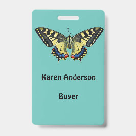 Gelber und schwarzer Schmetterling Ausweis