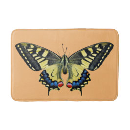 Gelber und schwarzer Schmetterling Badematte