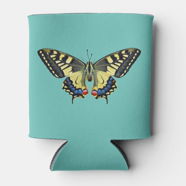 Gelber und schwarzer Schmetterling Dosenkühler (Vorderseite)