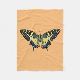 Gelber und schwarzer Schmetterling Fleecedecke