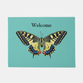 Gelber und schwarzer Schmetterling Fußmatte