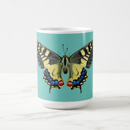 Gelber und schwarzer Schmetterling Kaffeetasse