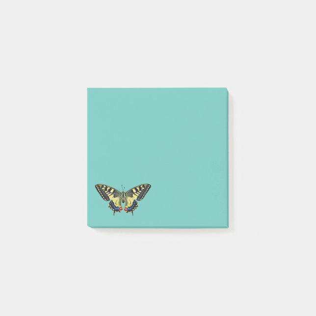 Gelber und schwarzer Schmetterling Post-it Klebezettel (Vorderseite)