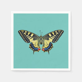 Gelber und schwarzer Schmetterling Serviette