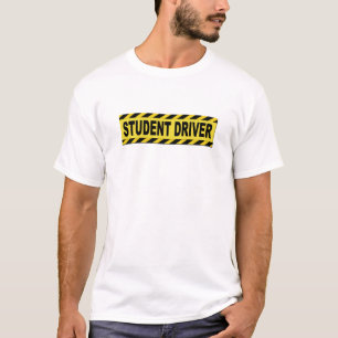 Gelber und schwarzer Studenten-Fahrer T-Shirt