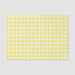 Gelber und weißer Gingham-Entwurf Seidenpapier