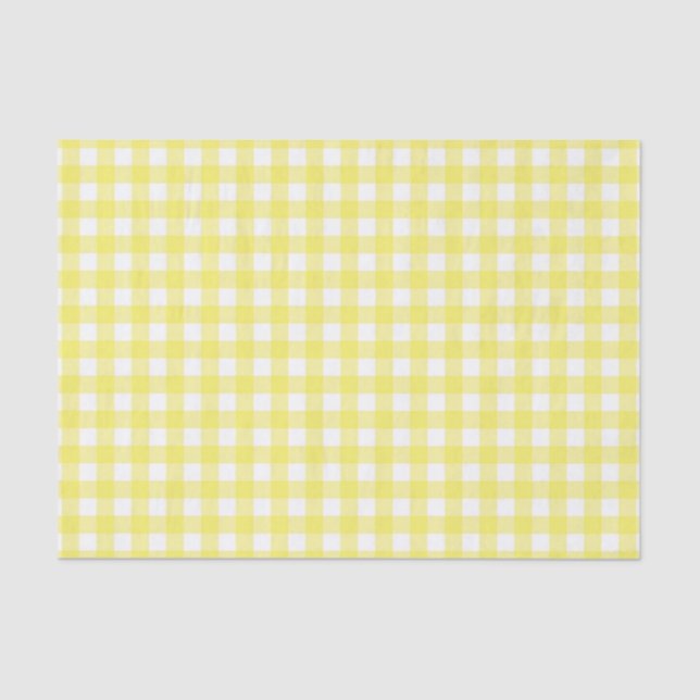 Gelber und weißer Gingham-Entwurf Seidenpapier (Vorderseite)