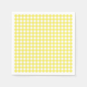 Gelber und weißer Gingham-Entwurf Serviette
