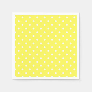 Gelber und weißer Polkapunkt-Glamour modern Serviette