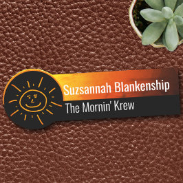 Gelber Untergrund mit von Hand Gezeichnet Sonne Namensschild