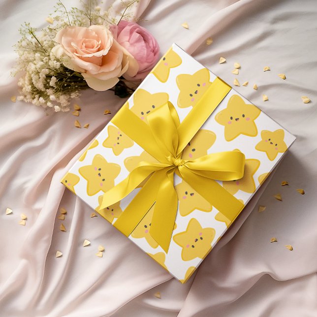 Gelber Verspielter Stern Geschenkpapier (Von Creator hochgeladen)